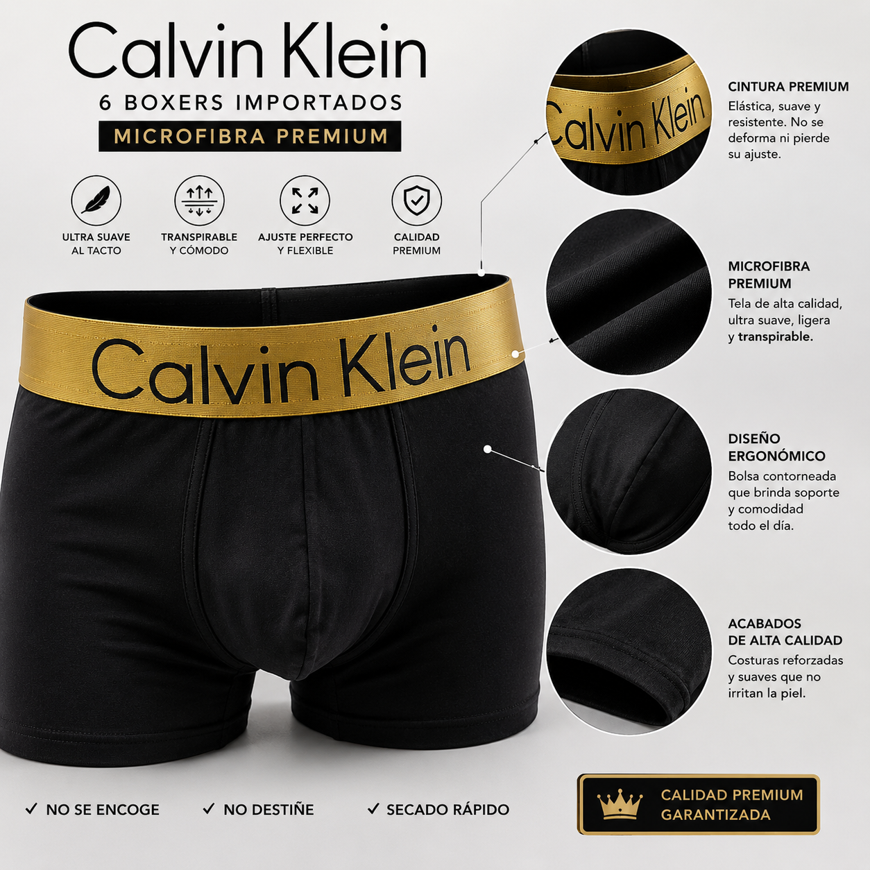 x6 Boxers IMPORTADOS Calvin Klein