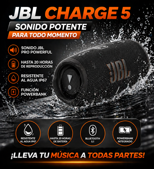 JBL Charge 5 A prueba de AGUA  💦