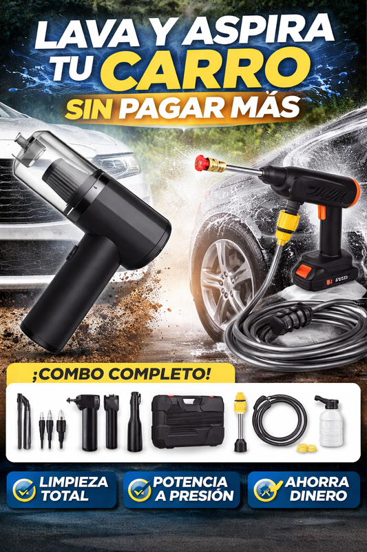 Combo! Hidrolavadora 2 Baterías Aspiradora Portátil