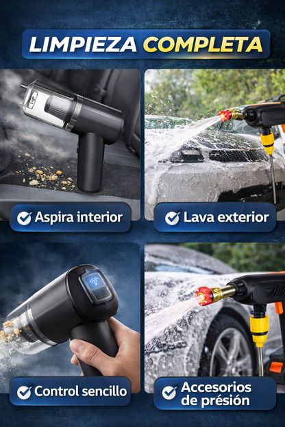 Combo! Hidrolavadora 2 Baterías Aspiradora Portátil